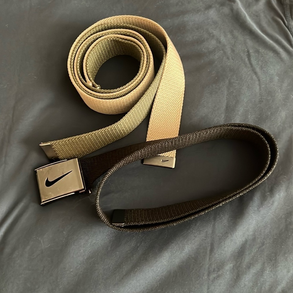 3 Nike Detachable Replacement Belts - Black / Olive / Tan  - Mens Small